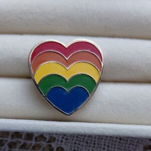 Vintage Rainbow Heart Enamel Pin
